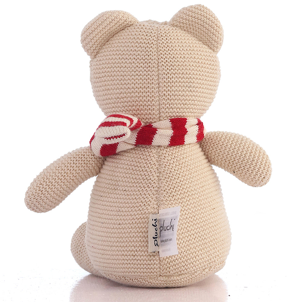 Mumma Bear White Cotton Knitted Stuffed Soft Toy