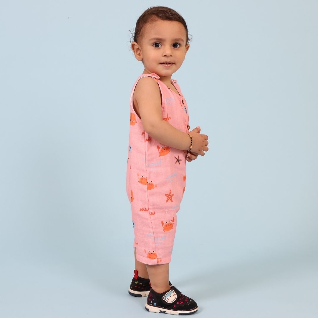 Crabs Double Layer Muslin Romper