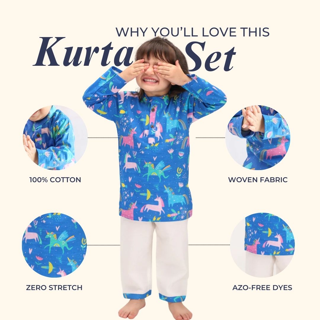 Mystical Unicorn Cotton kurta set