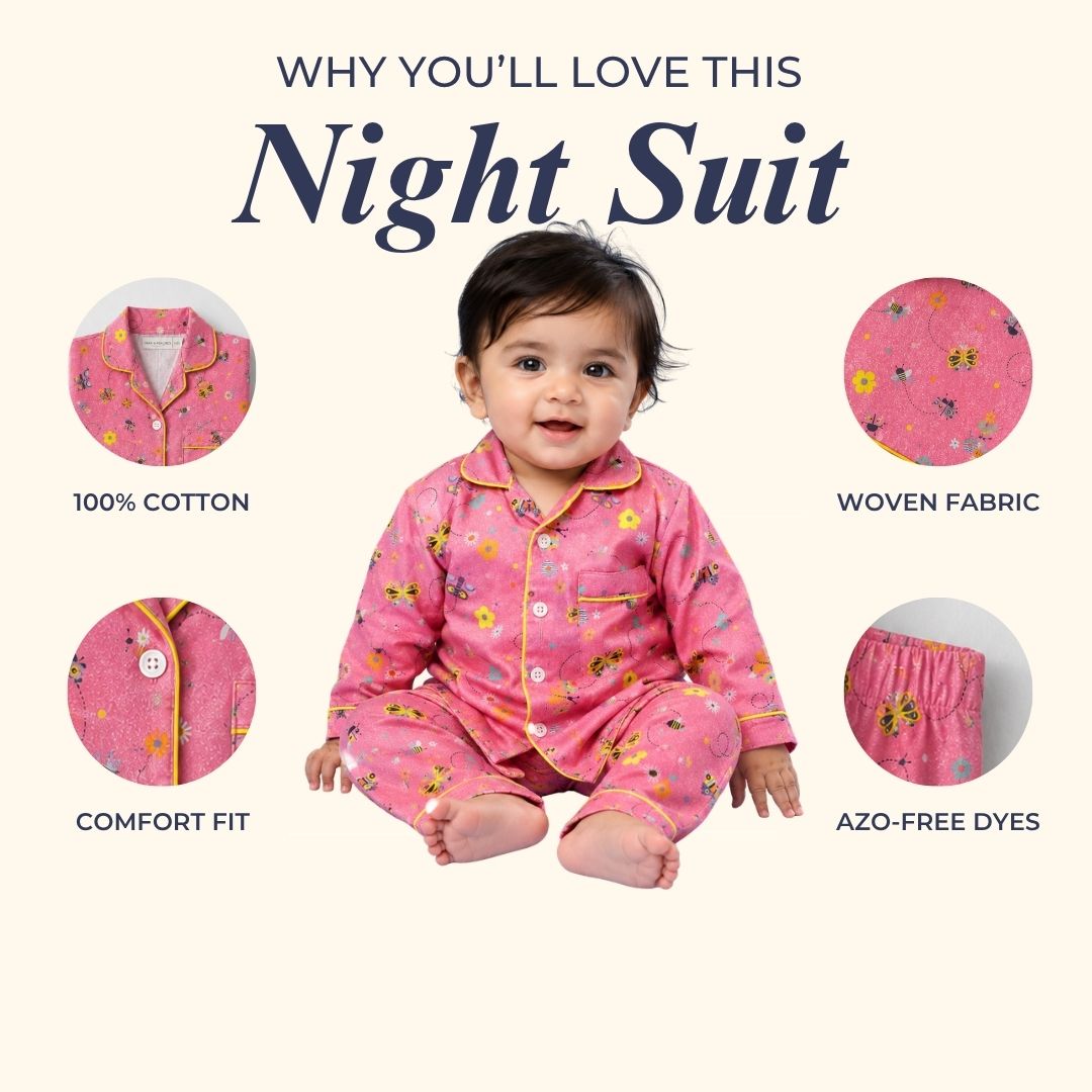 Butterfly Bloom Full Sleeves Night Suit