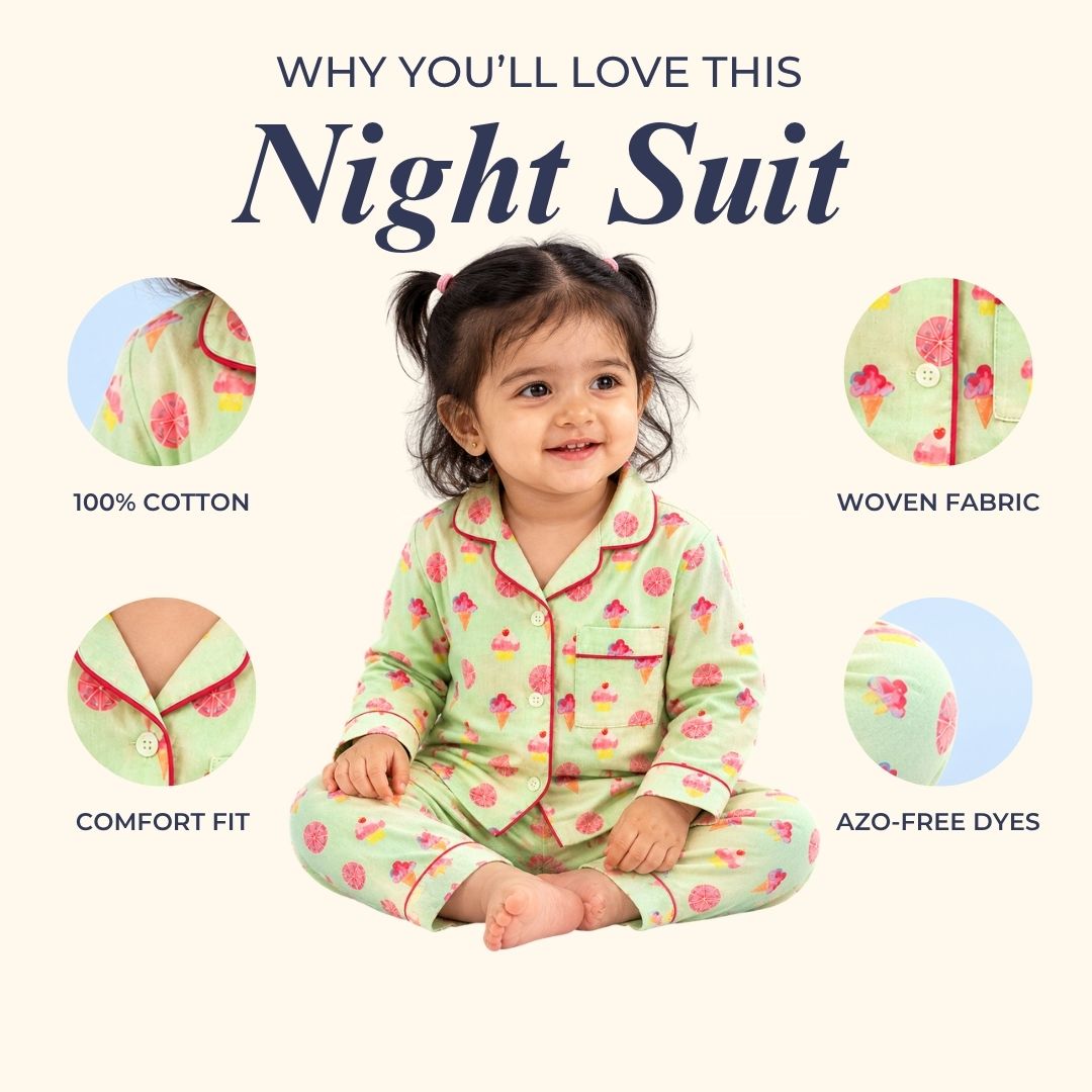 Ice Creams &amp; Cupcakes Full Sleeves Night Suit