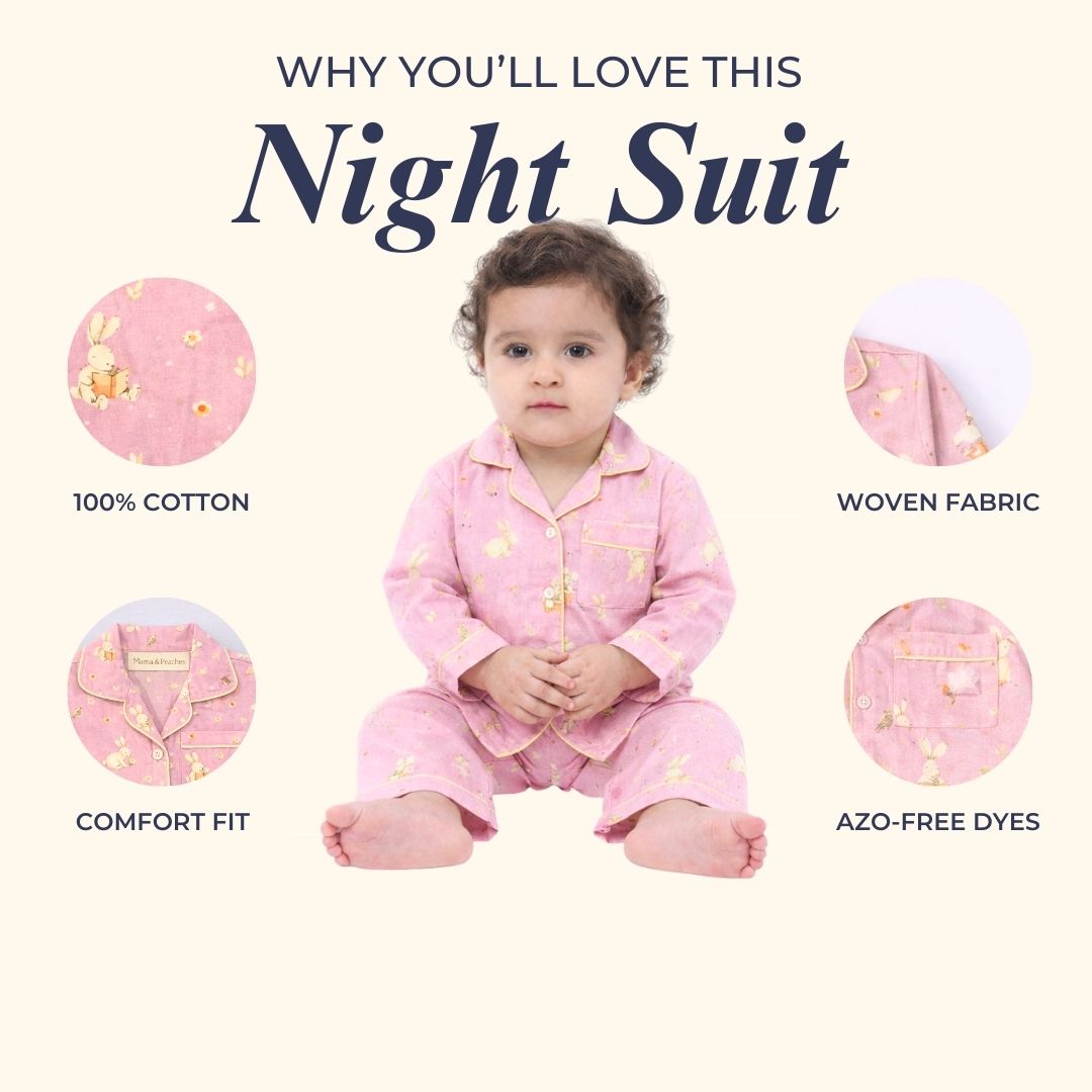 Playful Rabbits Full Sleeves Night Suit