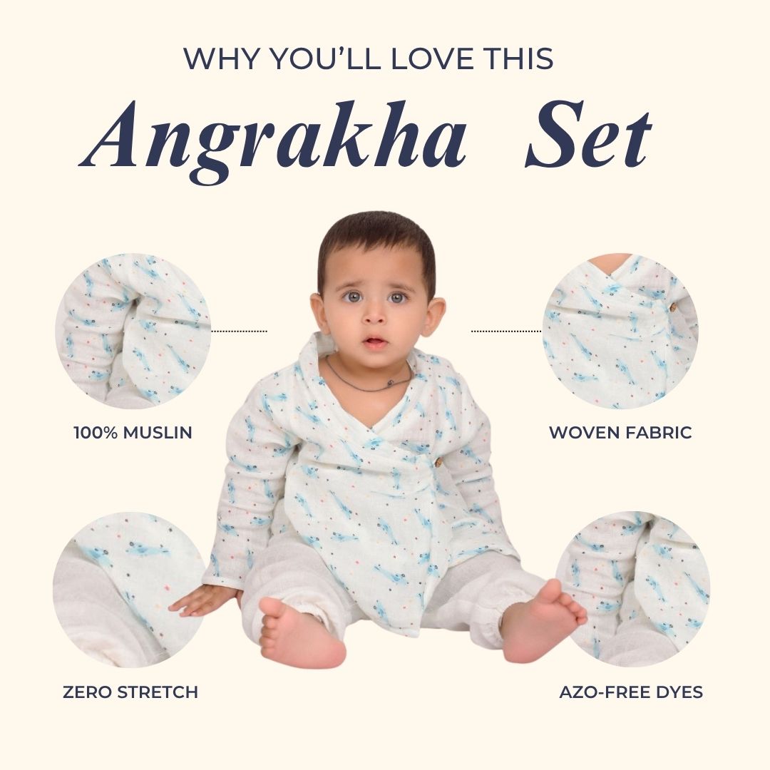 Paper Planes Muslin Angrakha Set