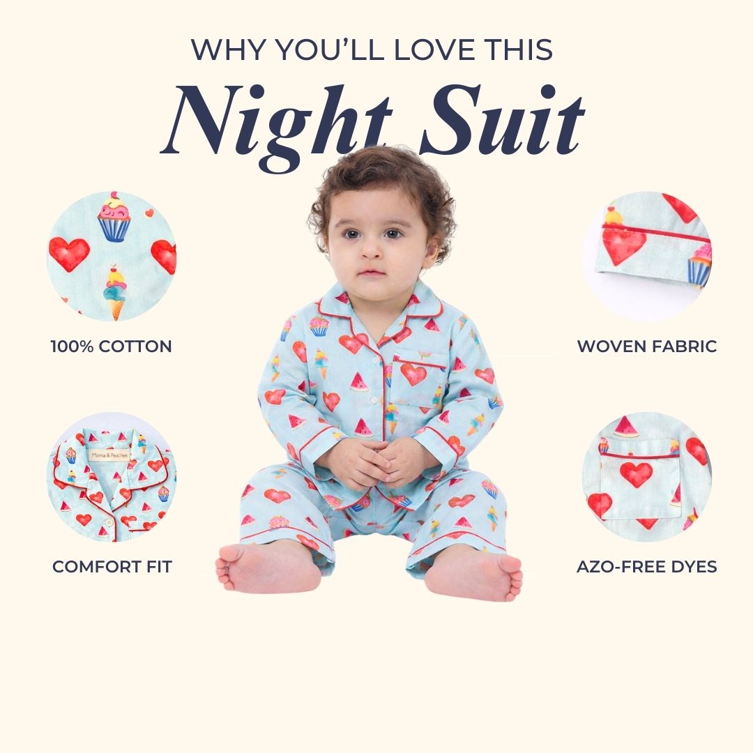 Cupcakes &amp; Dreams Full Sleeves Night Suit