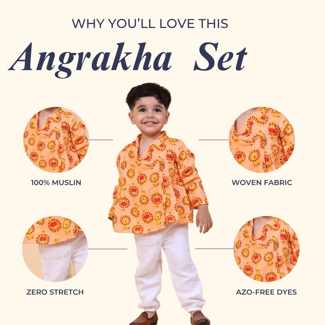 Lion King Muslin Angrakha Set