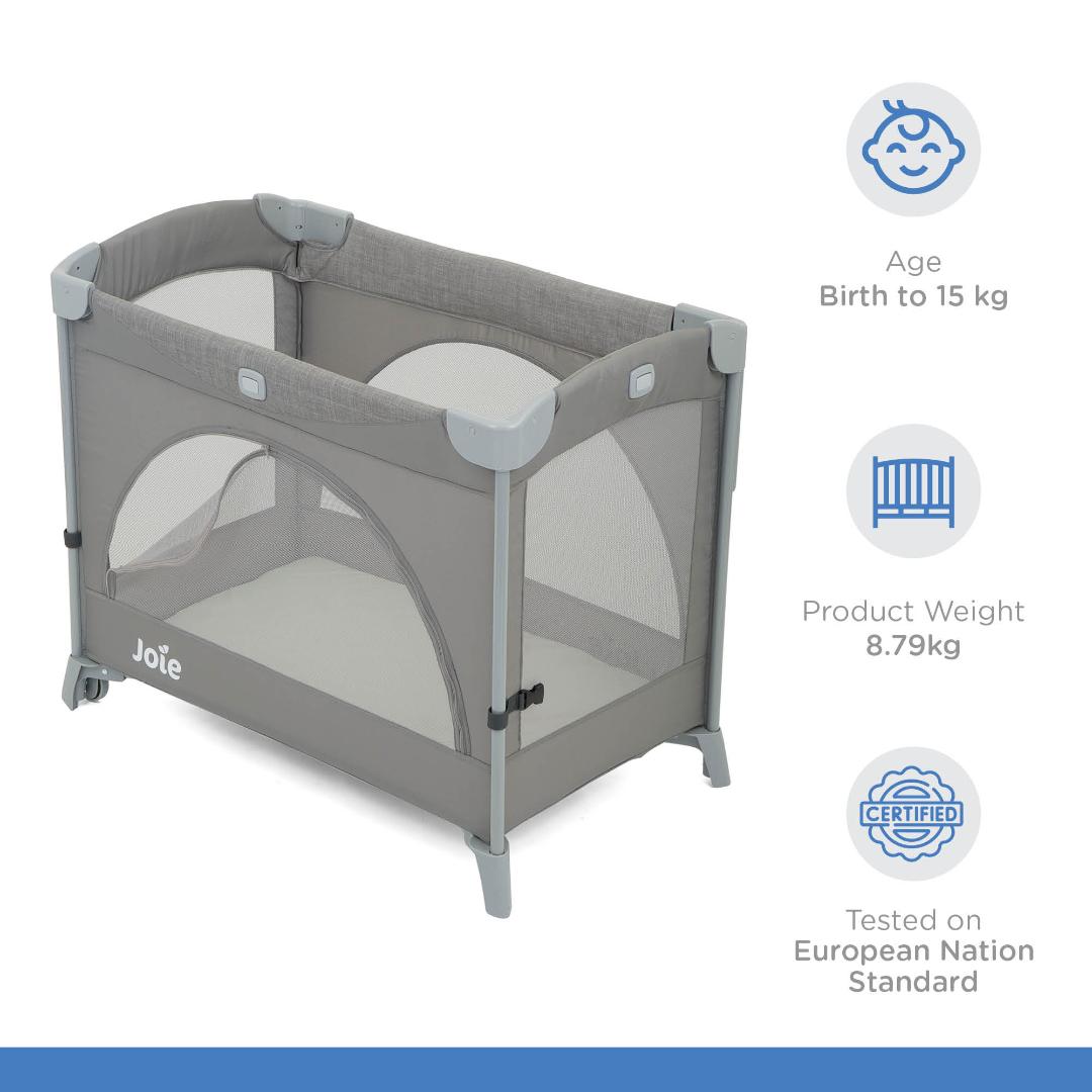 Joie Playard Kubbie Sleep Foggy Grey Birth to 36 Months