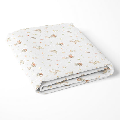 Rabbits in the Garden Fitted Cot Sheet