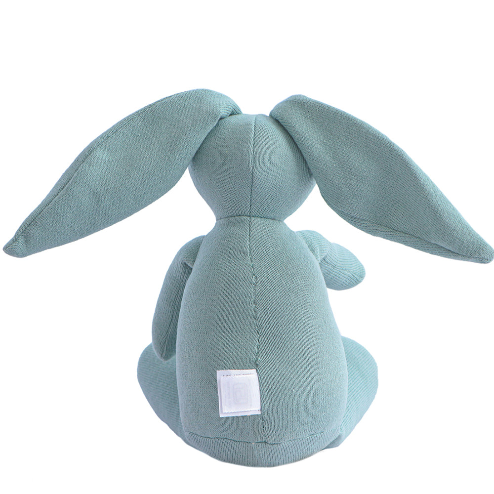 Rabbit Dull Blue Knitted Stuffed Soft Toy