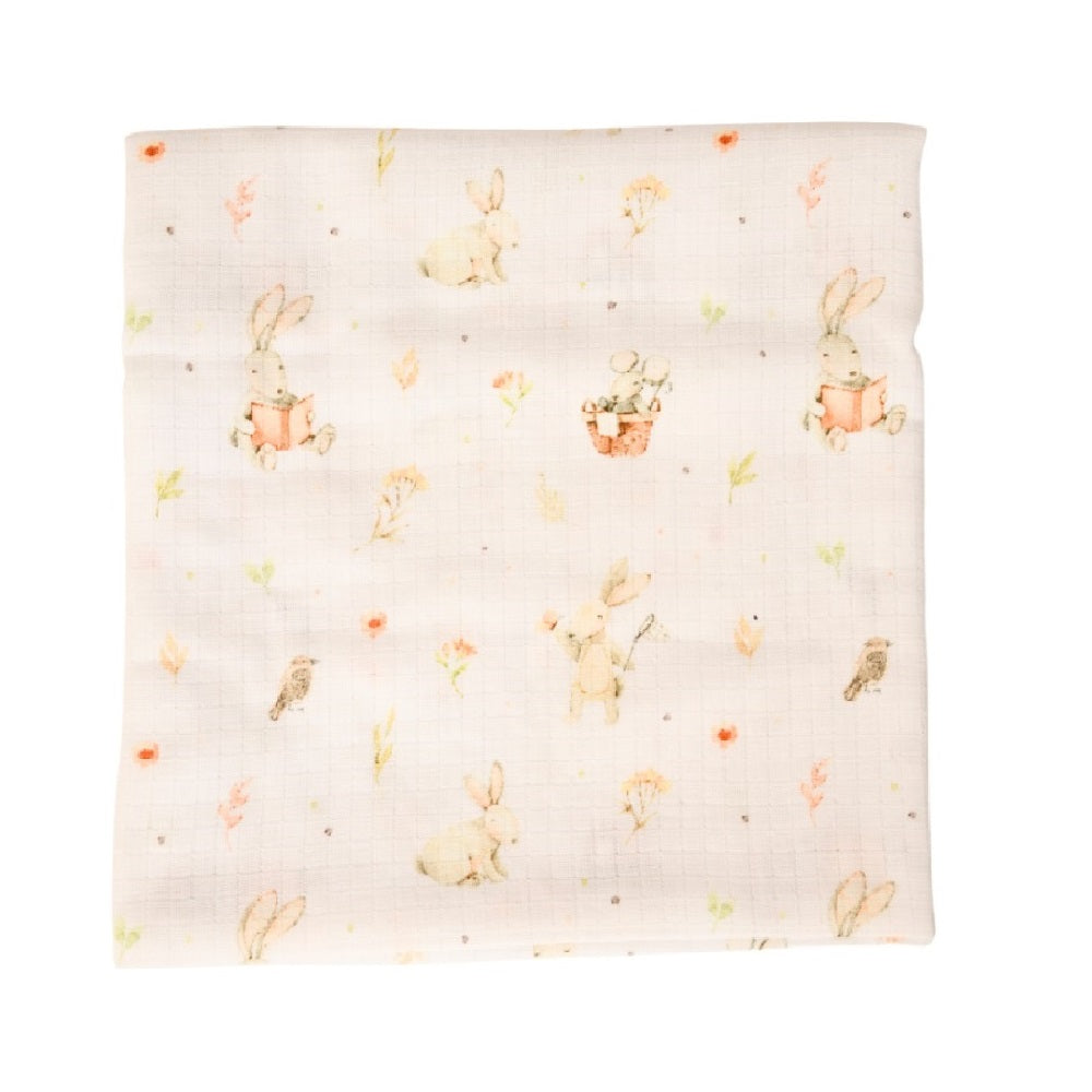 Rabbits in the Garden Muslin Swaddle