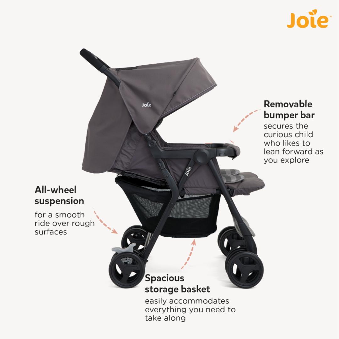 Joie Stroller Aire Twin Dark Pewter Birth to 36 Months