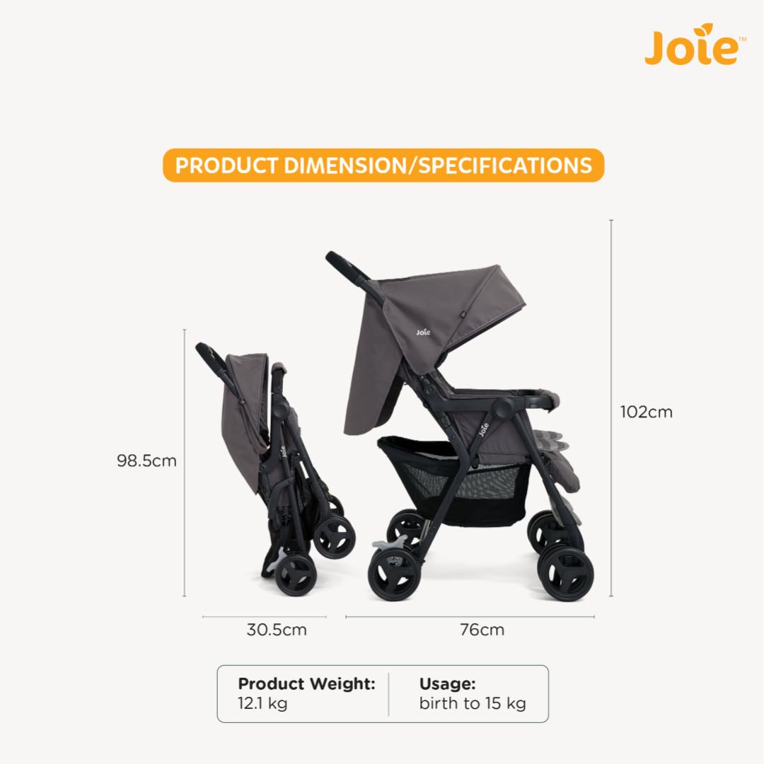 Joie Stroller Aire Twin Dark Pewter Birth to 36 Months