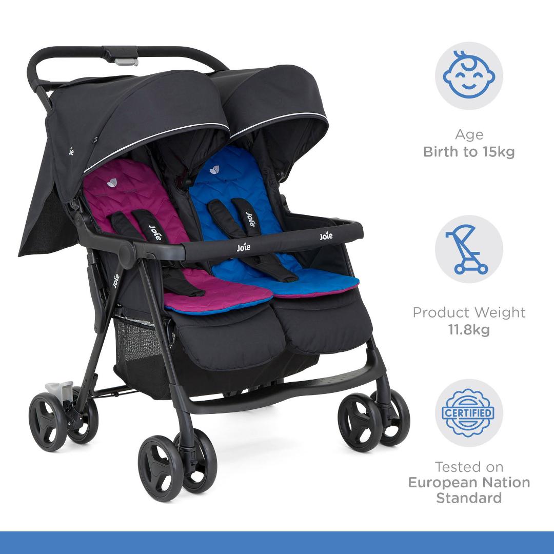 Joie Stroller Aire Twin Rosy &amp; Sea Birth to 36 Months