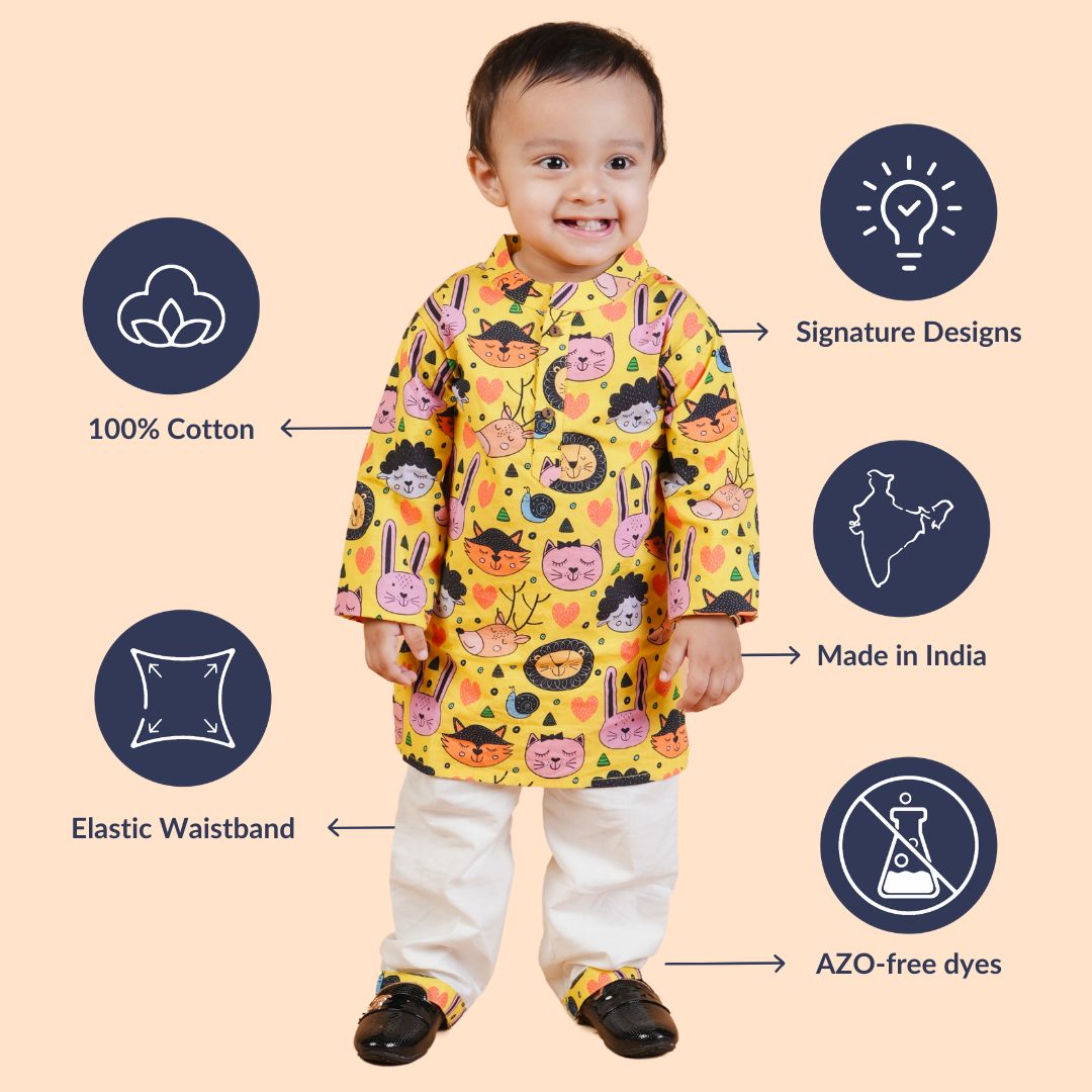 Sleepy Animals Kurta Set