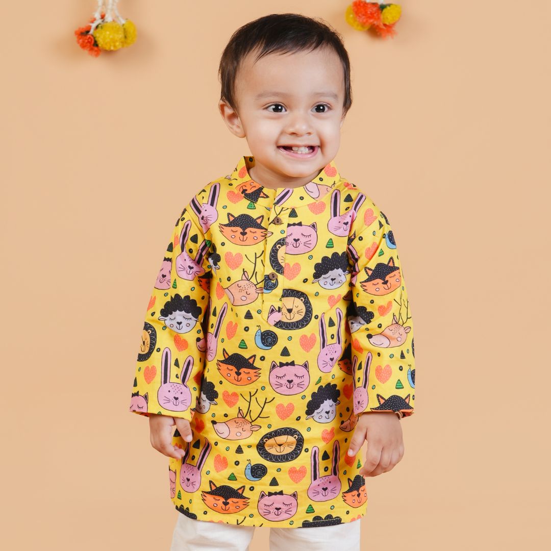 Sleepy Animals Kurta Set