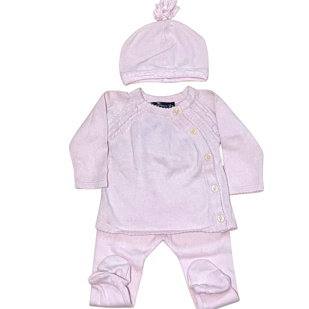 Baby Pink Winter Co-Ord Set with Cap