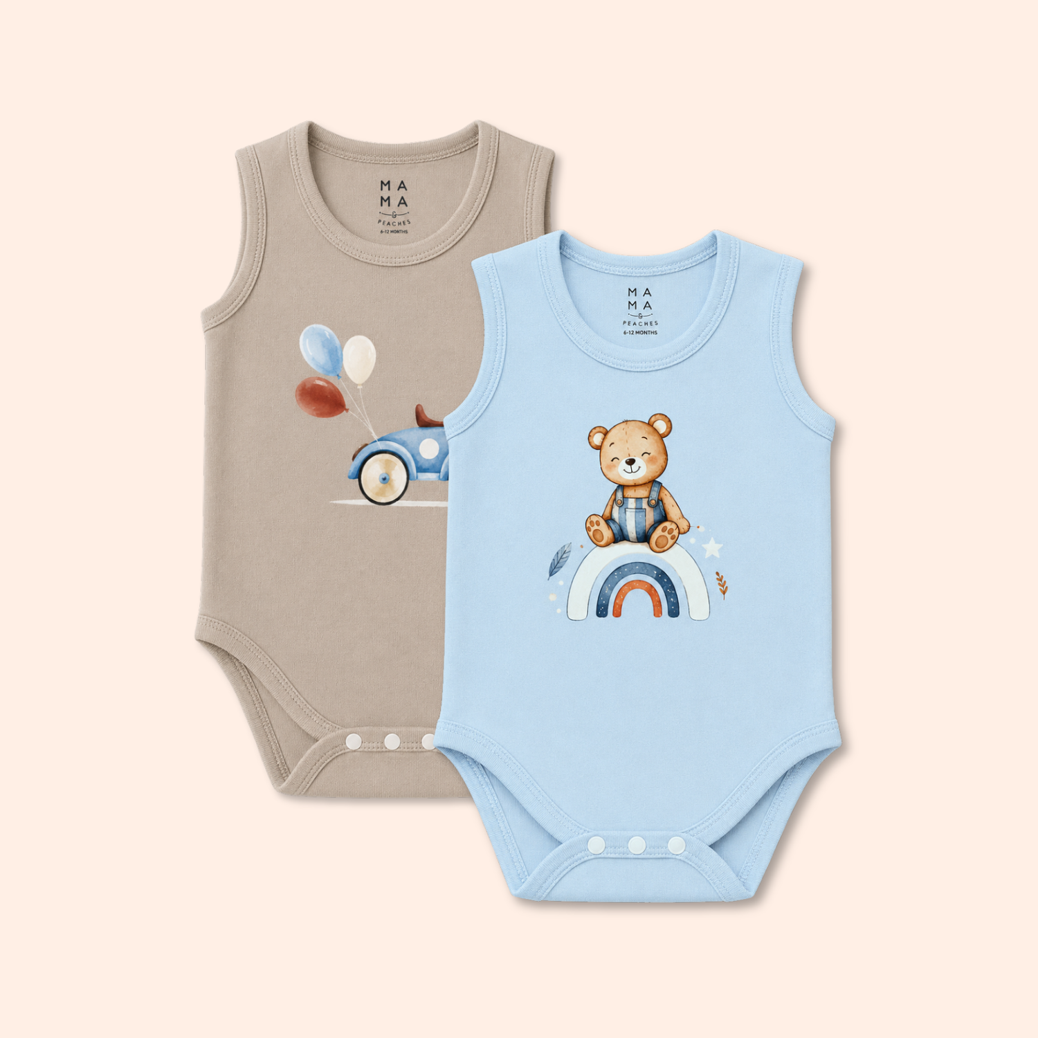 Pack of 2 Snap Inner Suits (Blue + Fawn)