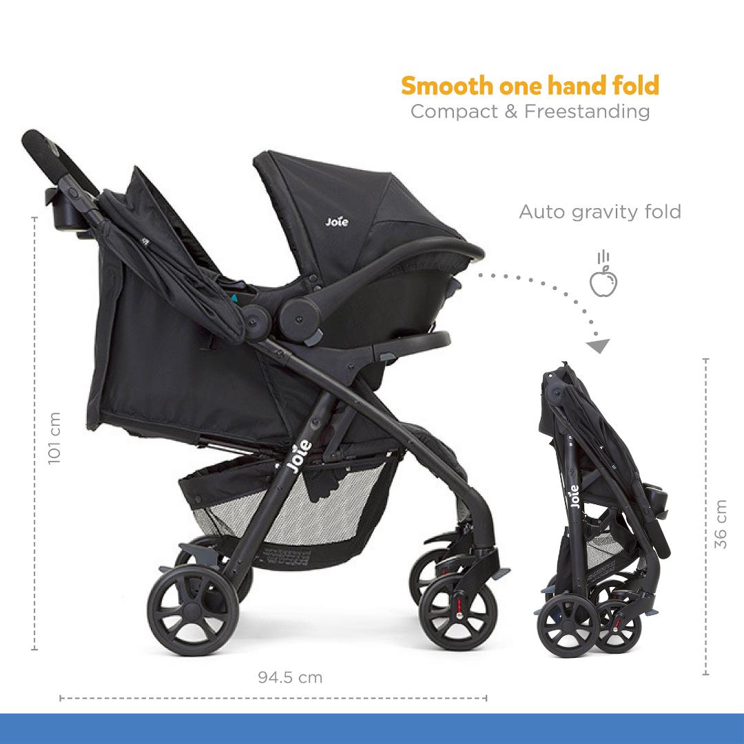 Joie Travel System Muze Lx TS Coal Birth to 36 Months