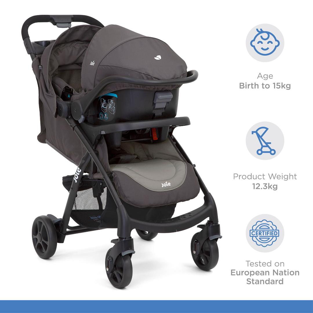 Joie Travel System Muze Lx TS Dark Pewter Birth to 36 Months