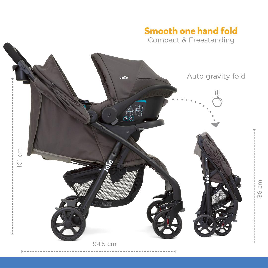 Joie Travel System Muze Lx TS Dark Pewter Birth to 36 Months