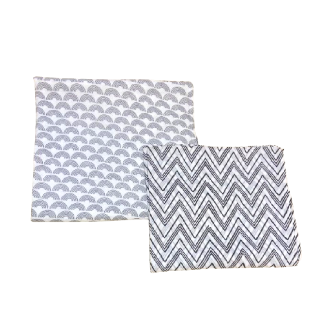 Bundle of Chevron Black &amp; White and Inlove Waves &amp; Sommer in Black &amp; White Muslin Swaddle