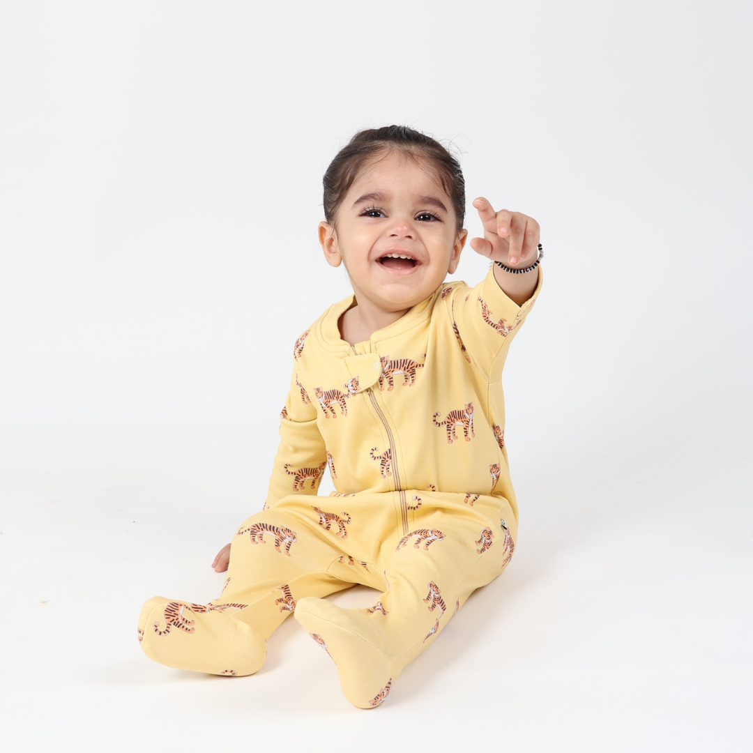 Zipped Footed Sleepsuit Animal Print - 3pc Pack