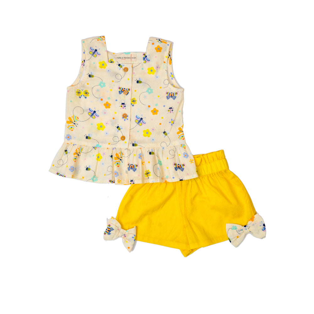 Two Piece Shorts Set in Bye Bye Butterfly