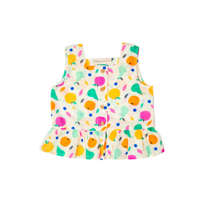 Two Piece Shorts Set in Tropical Fruits