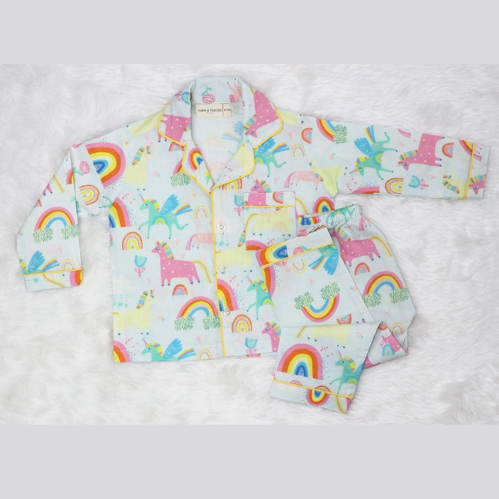 Unicorn &amp; Rainbows Night Suit (Full Sleeves)
