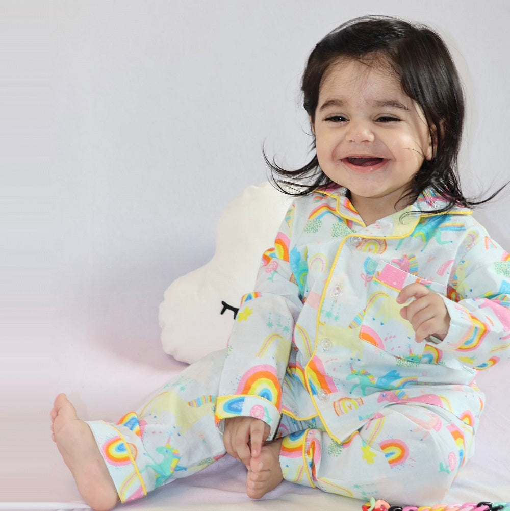 Unicorn &amp; Rainbows Full Sleeves Night Suit