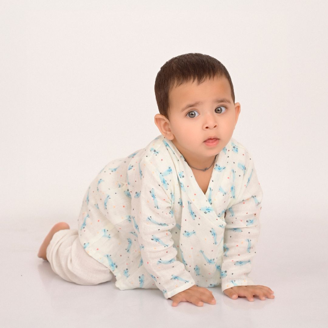 Paper Planes Muslin Angrakha Set