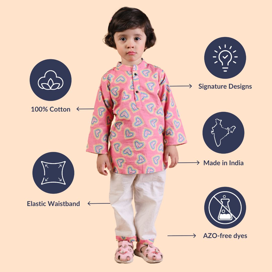 Vibrant Hearts Kurta Set