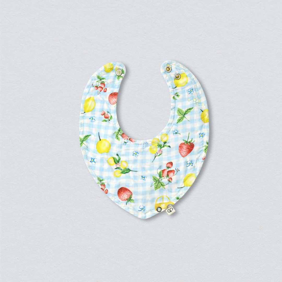 Citrus Gingham Bandana Bib - Blue