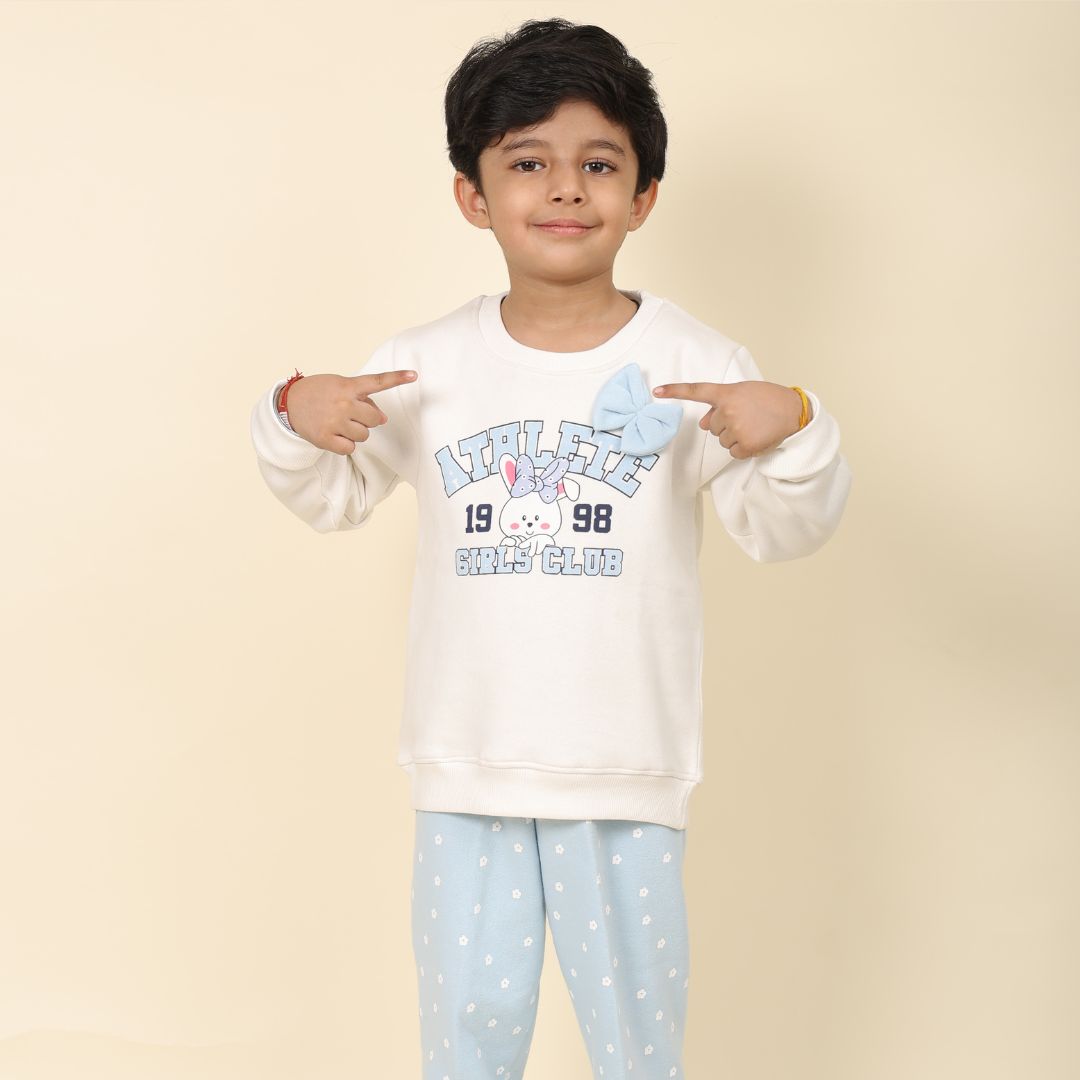 Cute Bow Fleece Co-ord Set