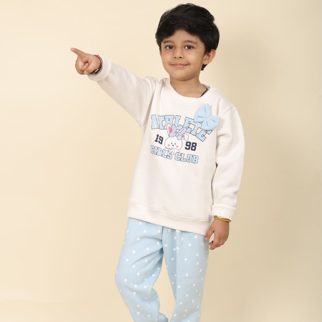 Cute Bow Fleece Co-ord Set