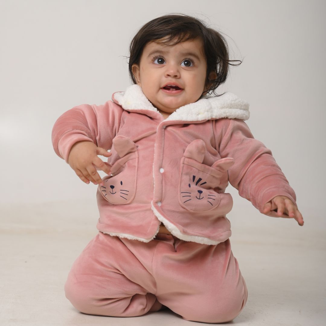 Wild Cat Velvet Co-ord Set with Sherpa