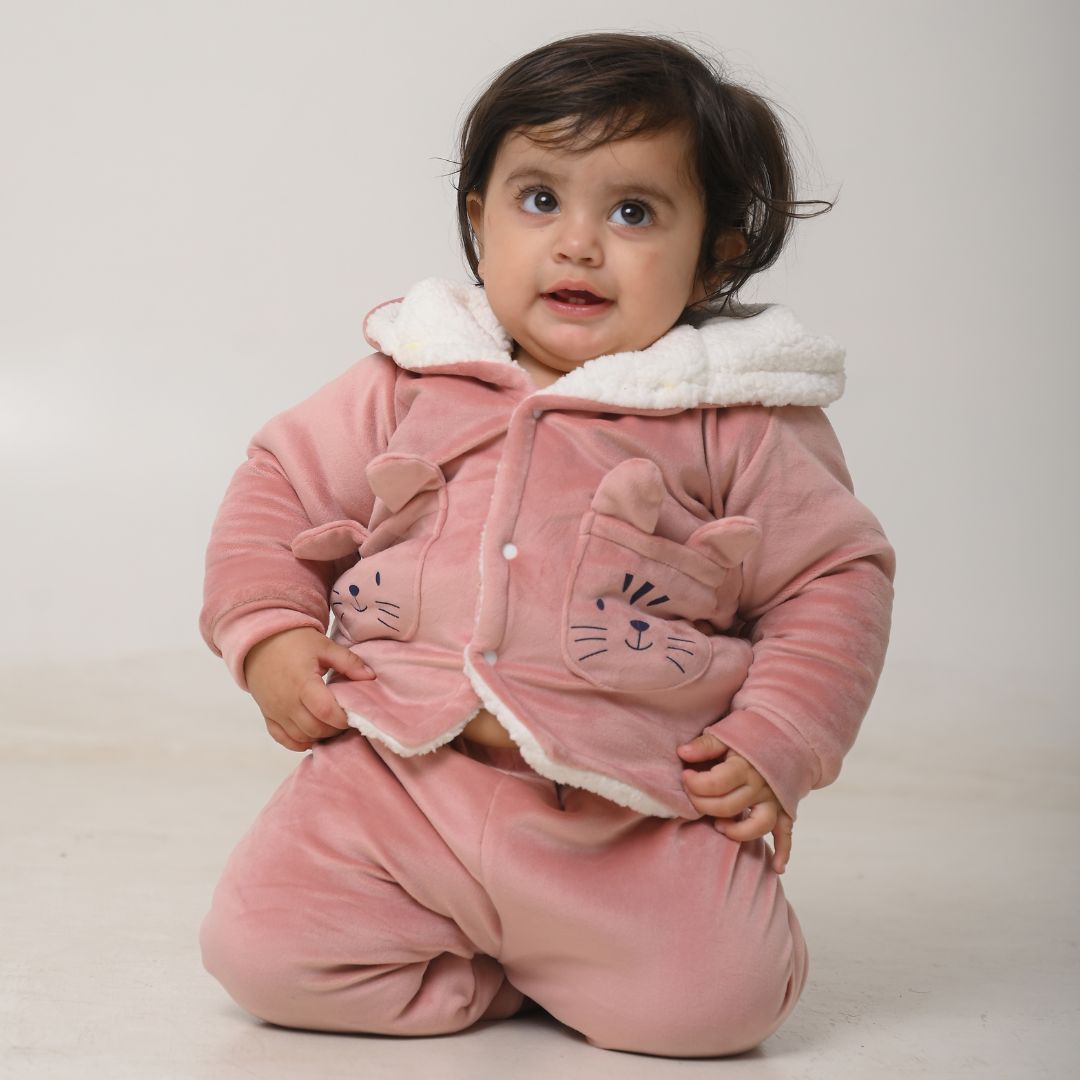 Wild Cat Velvet Co-ord Set with Sherpa