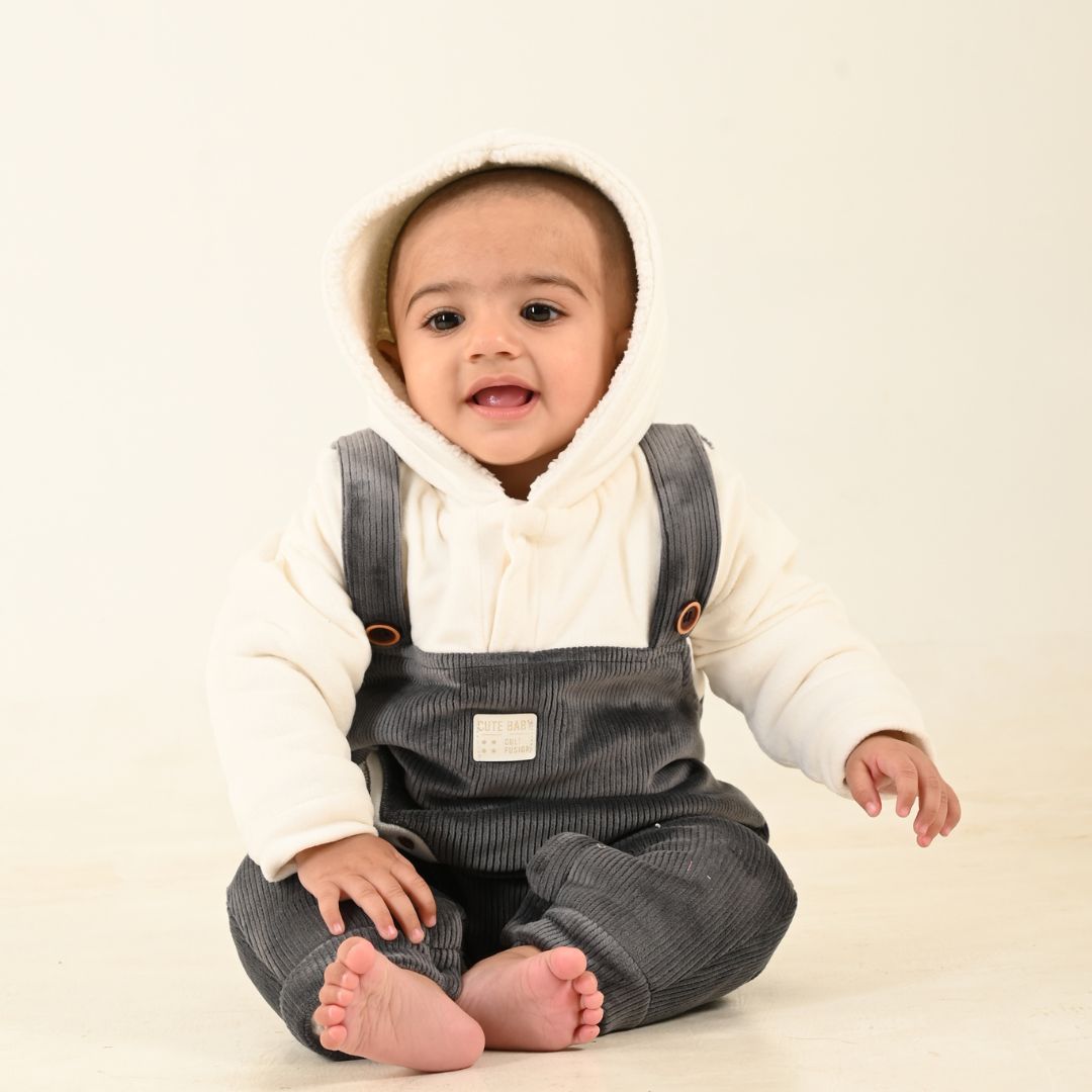 Cute Car Corduroy Velvet Romper with Sherpa