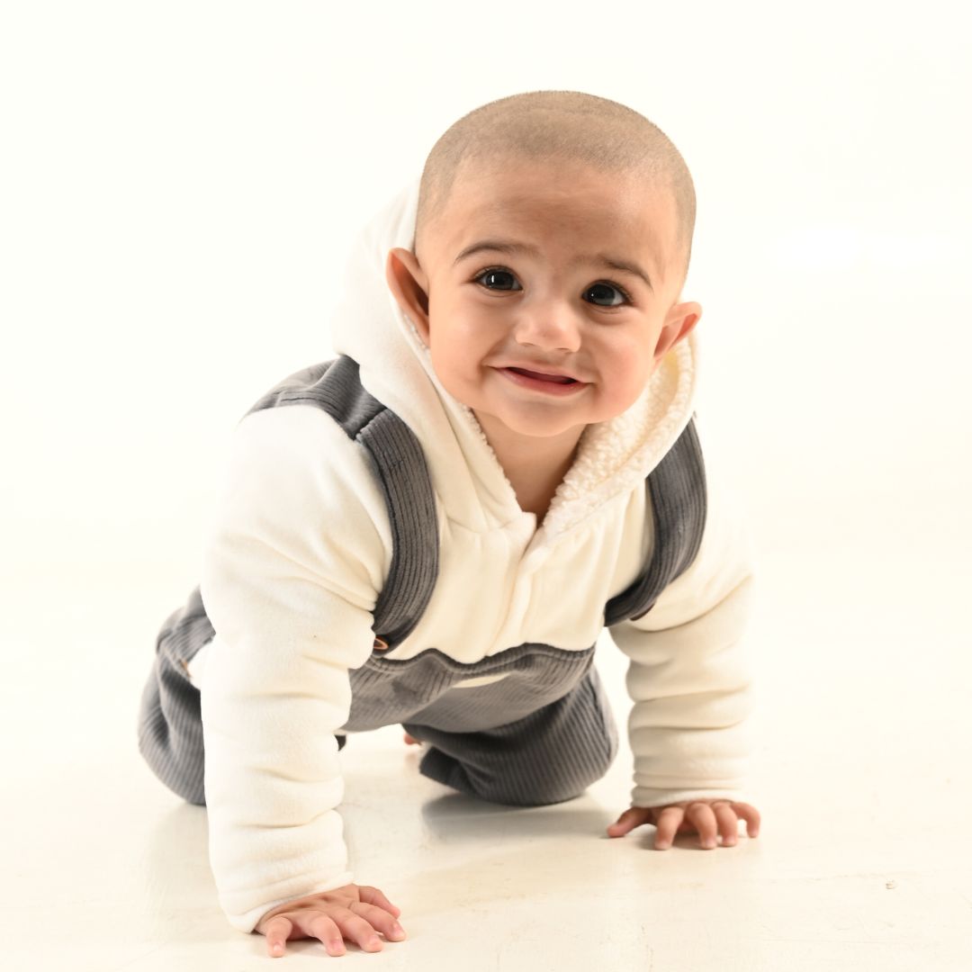 Cute Car Corduroy Velvet Romper with Sherpa