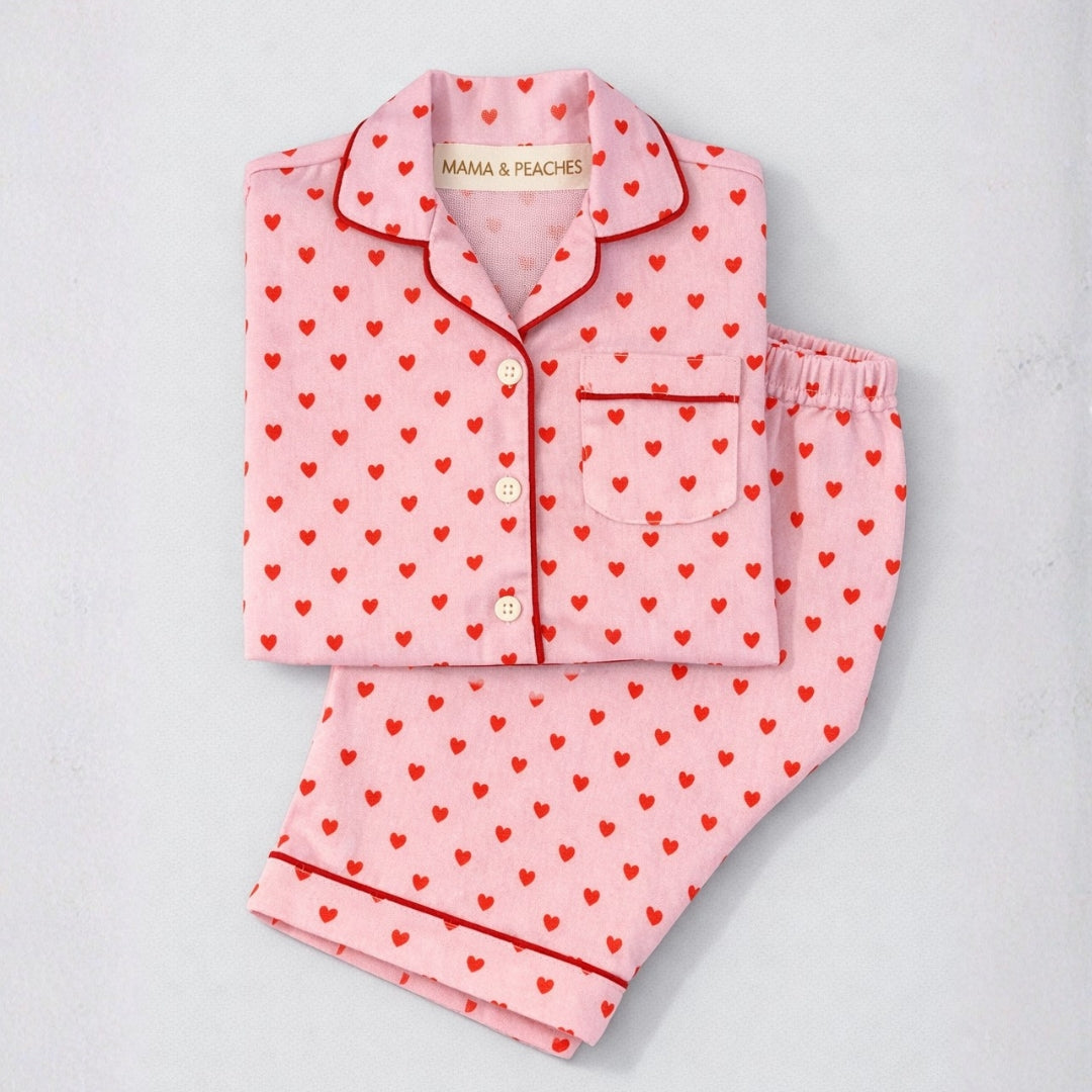 Hearts Full Sleeves Night Suit