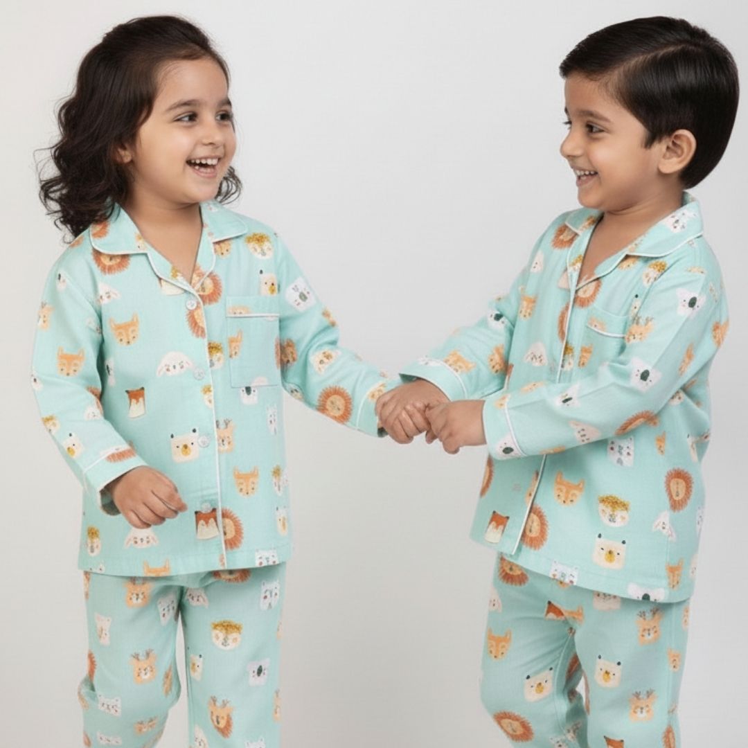 Shy Animals Full Sleeves Night Suit