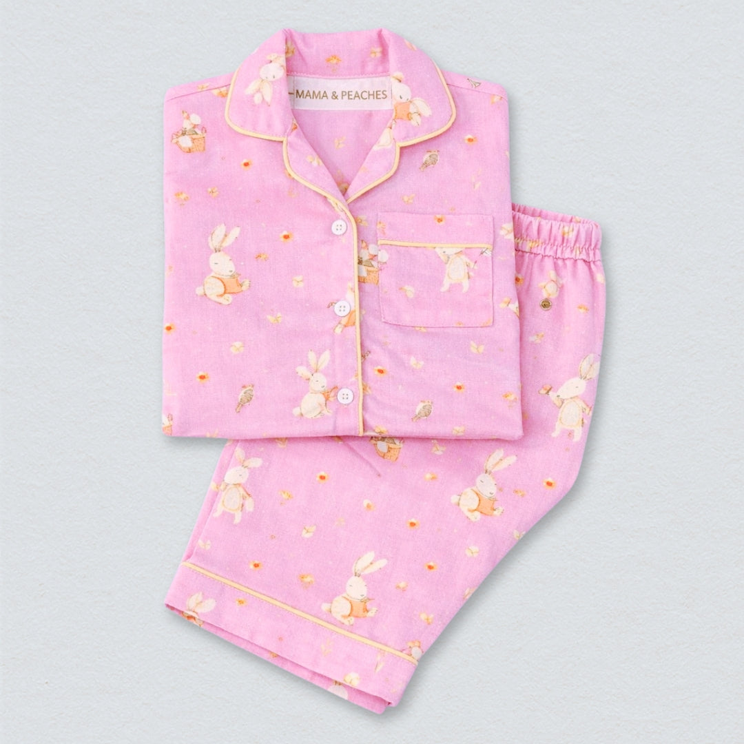 Playful Rabbits Full Sleeves Night Suit