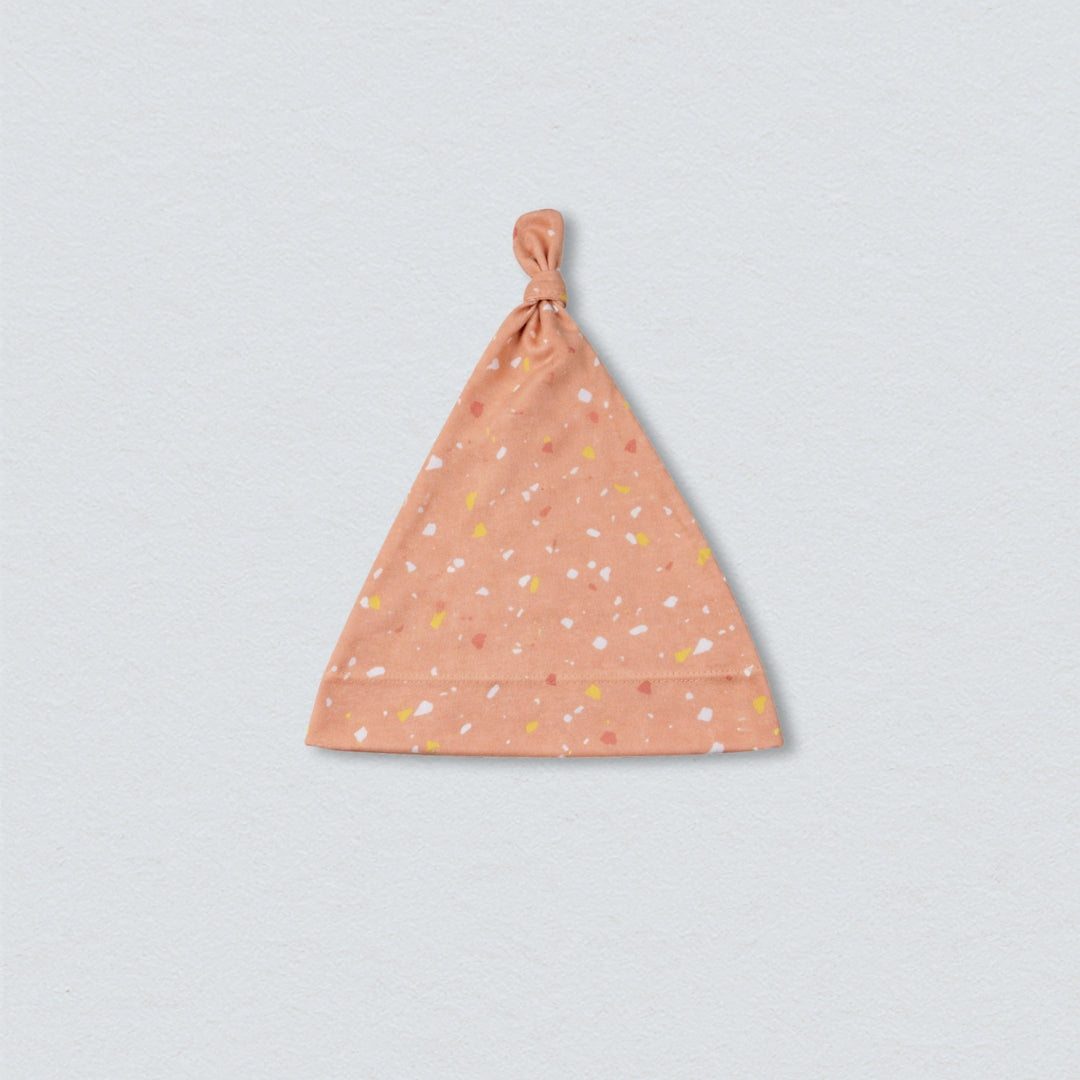 Orange Terazzo Organic Knot Hat