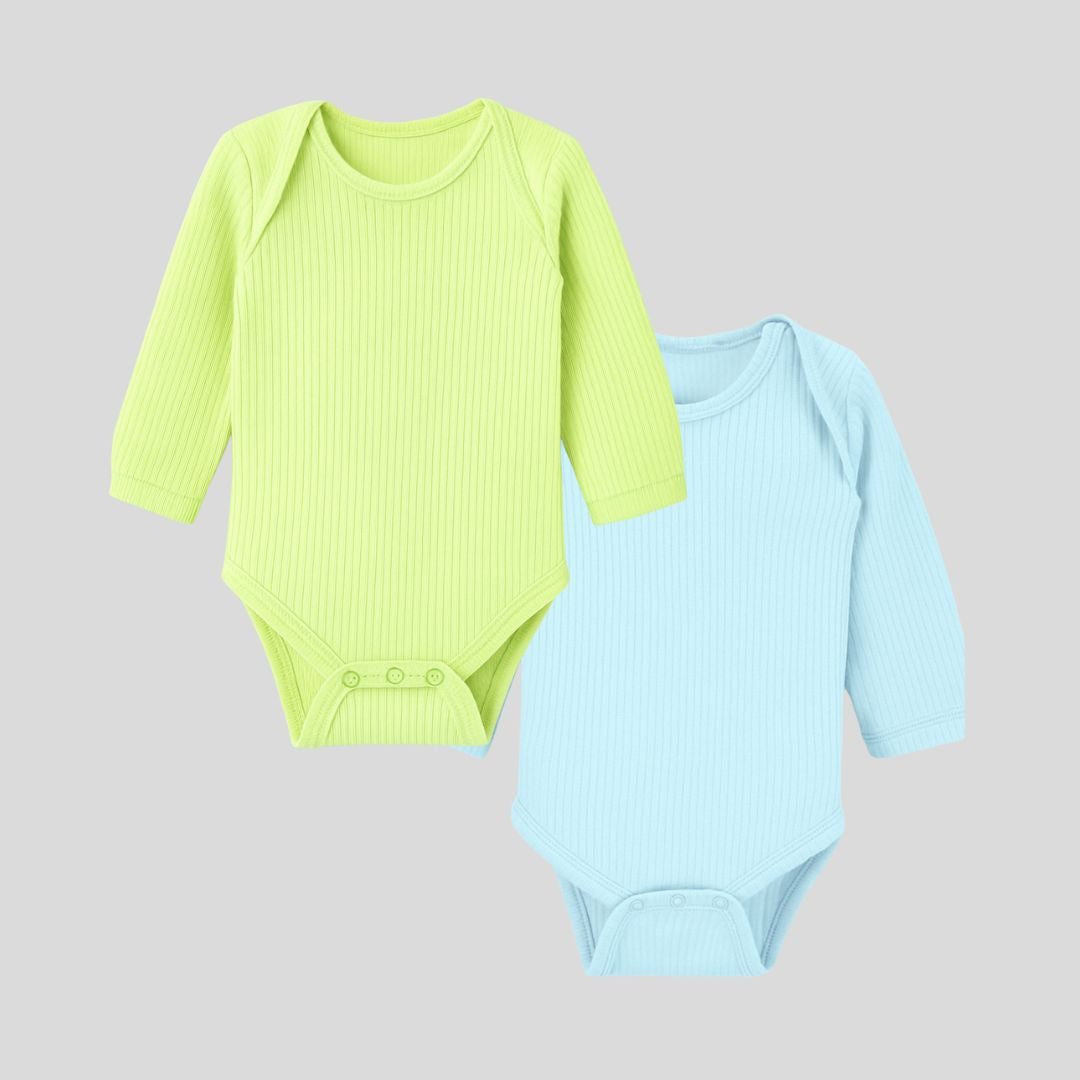 Pack Of 2 Thermal Rompers (Sky + Fluorescent)