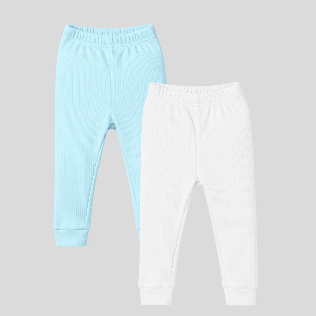 Pack Of 2 Thermal Leggings (Sky + White)