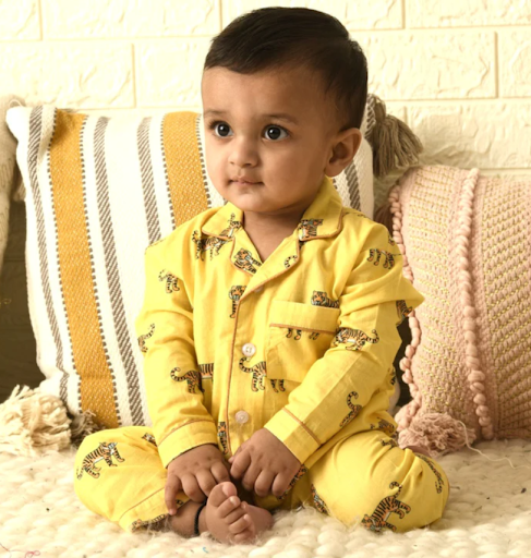 Yellow Dalmatians Full Sleeves Night Suit