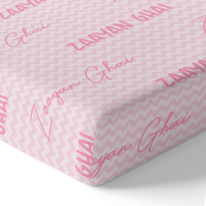 Personalised Name Cot Sheet - Pink