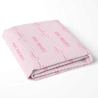 Personalised Name Cot Sheet - Pink