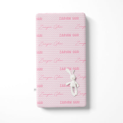 Personalised Name Cot Sheet - Pink