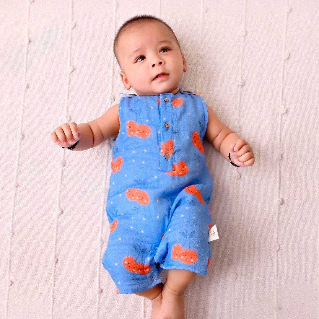 Cheeryful Muslin Double Layer Romper