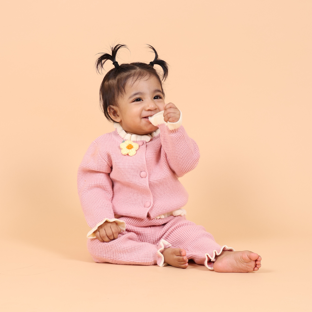 Daisy Knitted Winter Co-ord Set- Pink